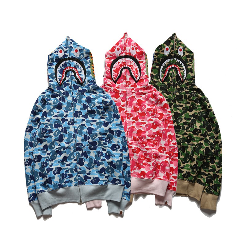 pink and blue bape hoodie