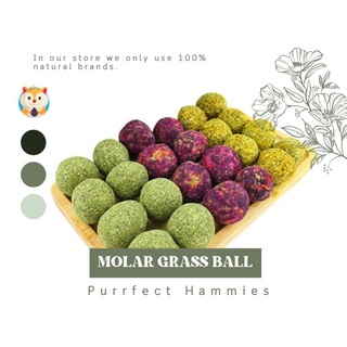 Molar Grass Ball | Hamster Rabbit Guinea Hedgehog | Chew Treats | Teeth Grinding | 1pc.