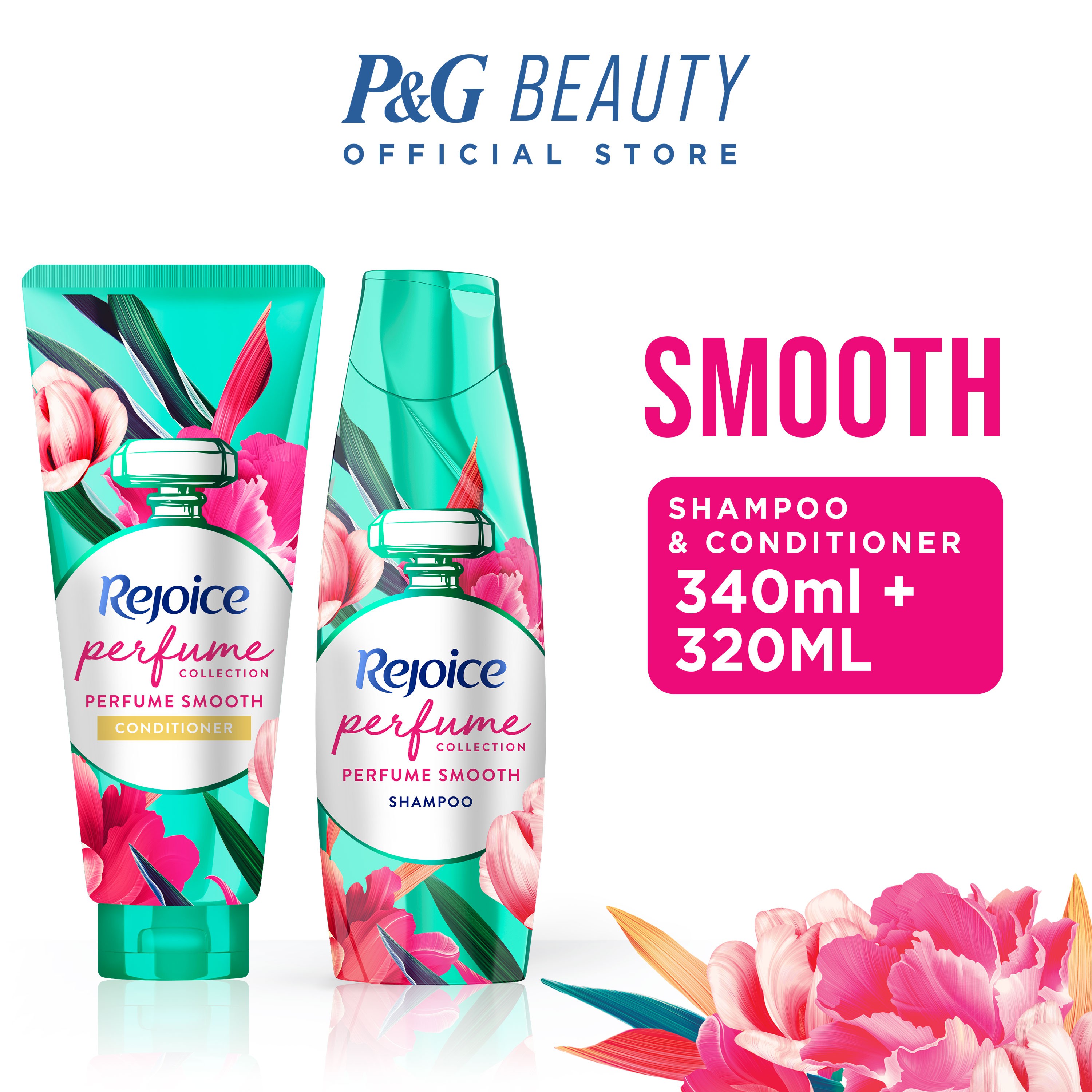 Rejoice Perfume Smooth Shampoo 340ML + Conditioner 320ML Shopee