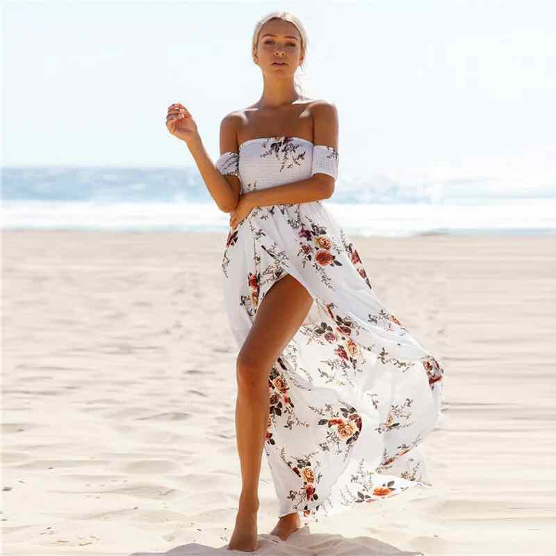 off the shoulder summer maxi dress