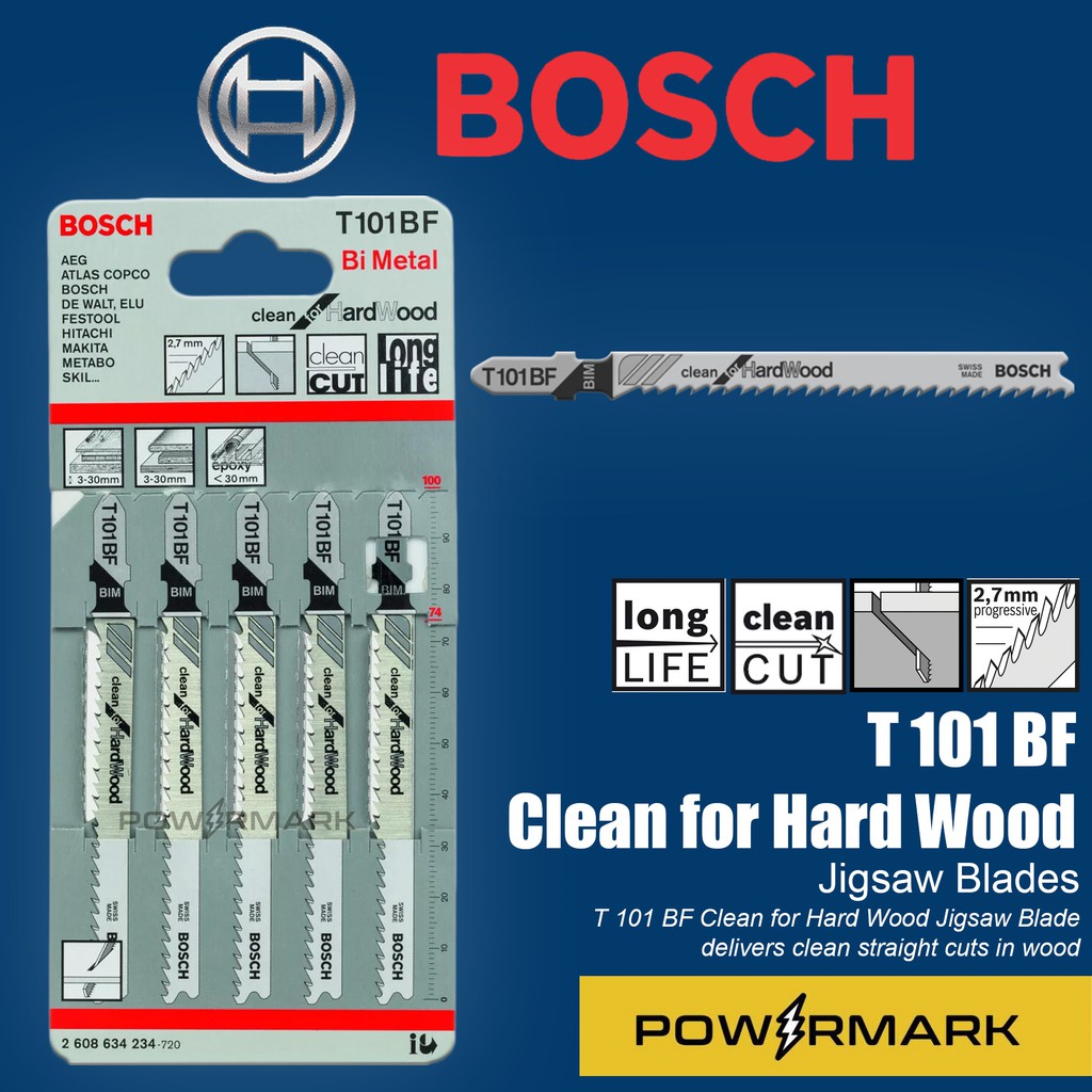 Bosch 5pcs  Jig Saw Blades T101BF for Hardwood 2608634234 