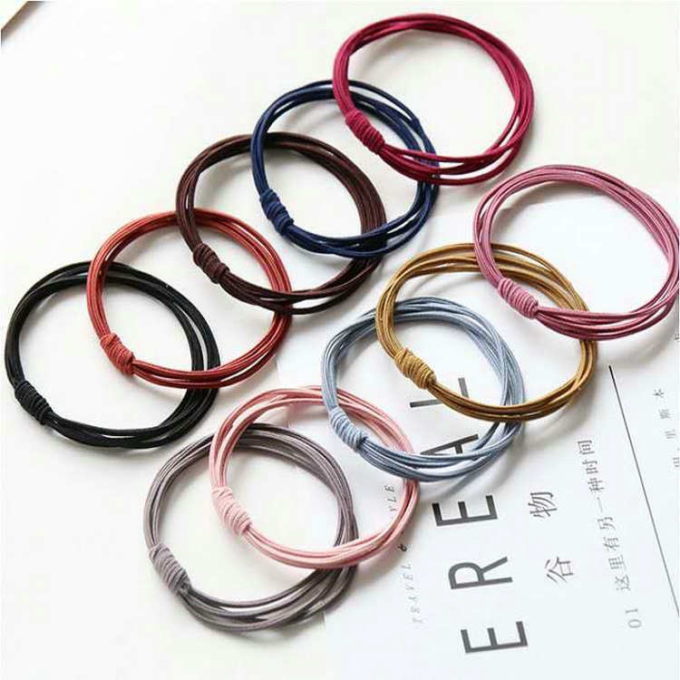 10 Pcs Elastic Hair Bands Girl Hair Ties Small Candy Colour