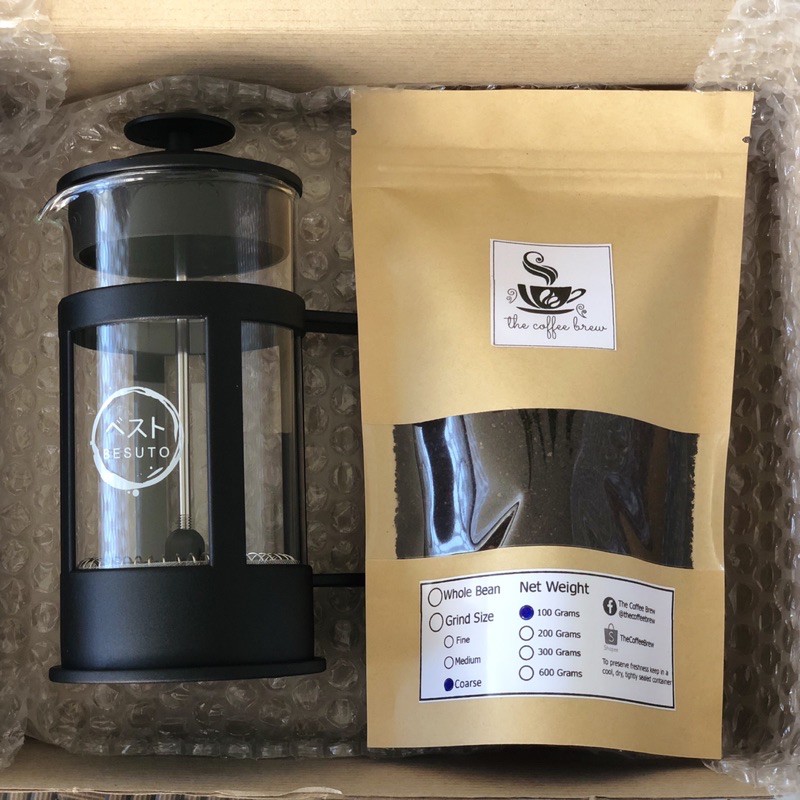 Coffee Gift Set Solo French Press Plunger 350ml and 100