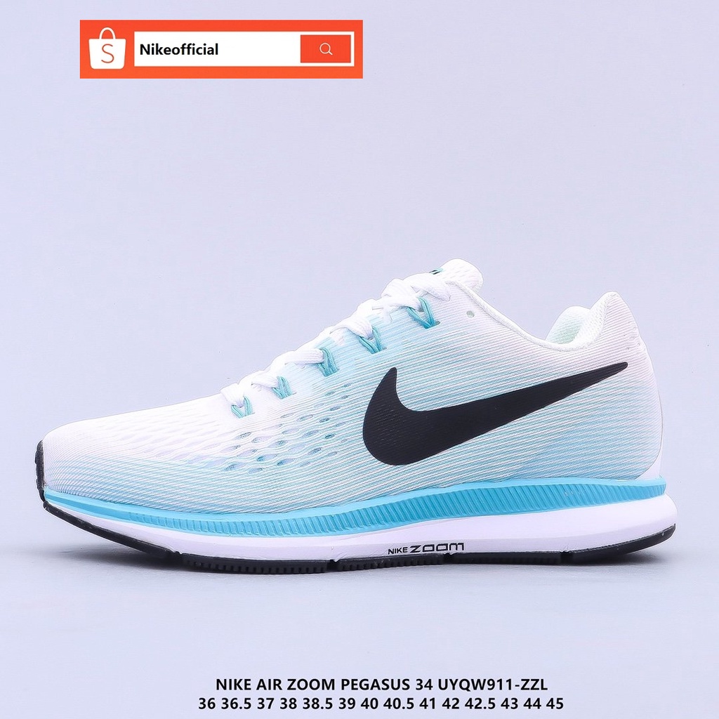 Paseo impactante Inflar Original Nike Zoom Pegasus 34 Powder Blue Sports Running Shoes For Women  and Men | Shopee Philippines
