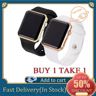 WNQNW Buy 1 take 1 Pair Couple Watches Luxury LED Digital Square Silicone Wrist Watch Long Standby Fashion Sport