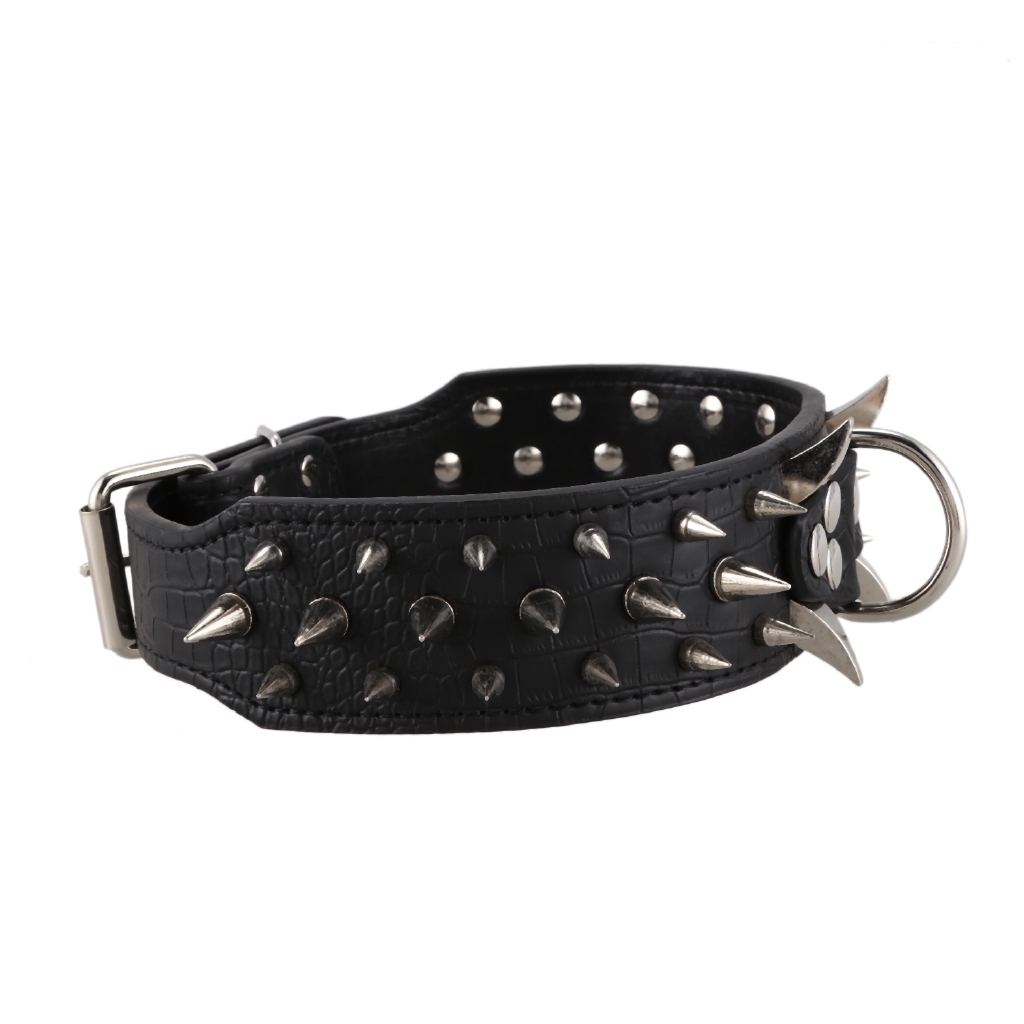 dog collar black leather