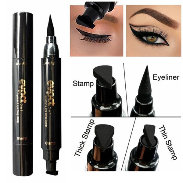 HANDAIYAN Double Headed Seal, Eyeliner Triangular Seal Eye Liner 2 in 1