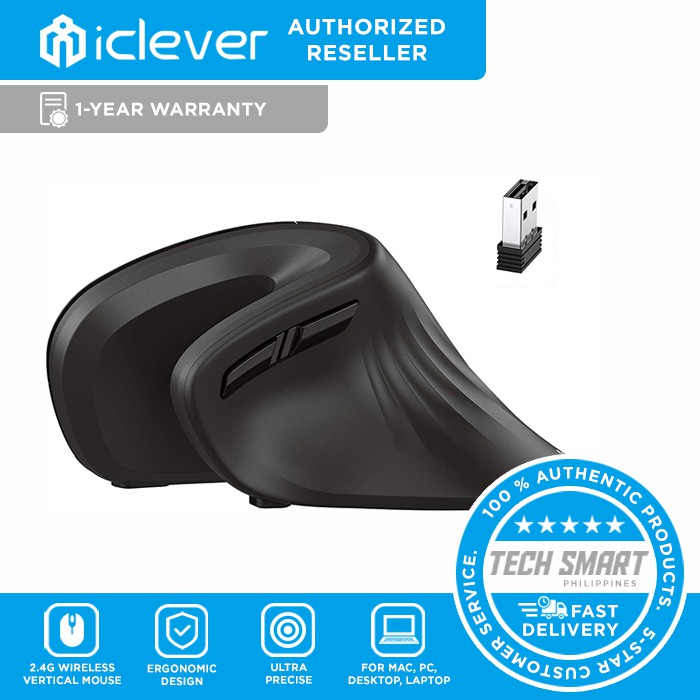iClever Ergonomic Mouse TM209G Wireless Vertical Mouse 6 Buttons with