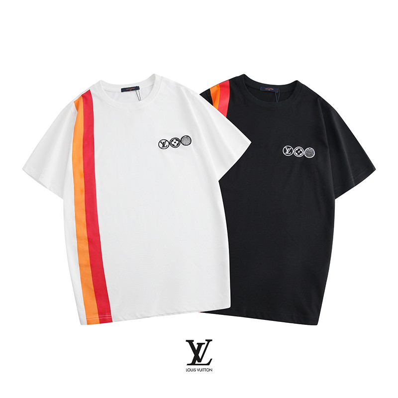 louis vuitton high neck short sleeve tee with logo