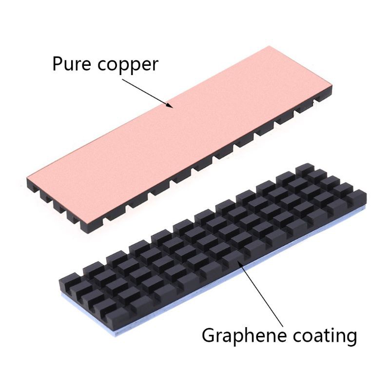 Kcnsieou Pure Copper Graphene Heatsink M.2 2280 PCI-E NVME SSD Thermal Pad Kühler 