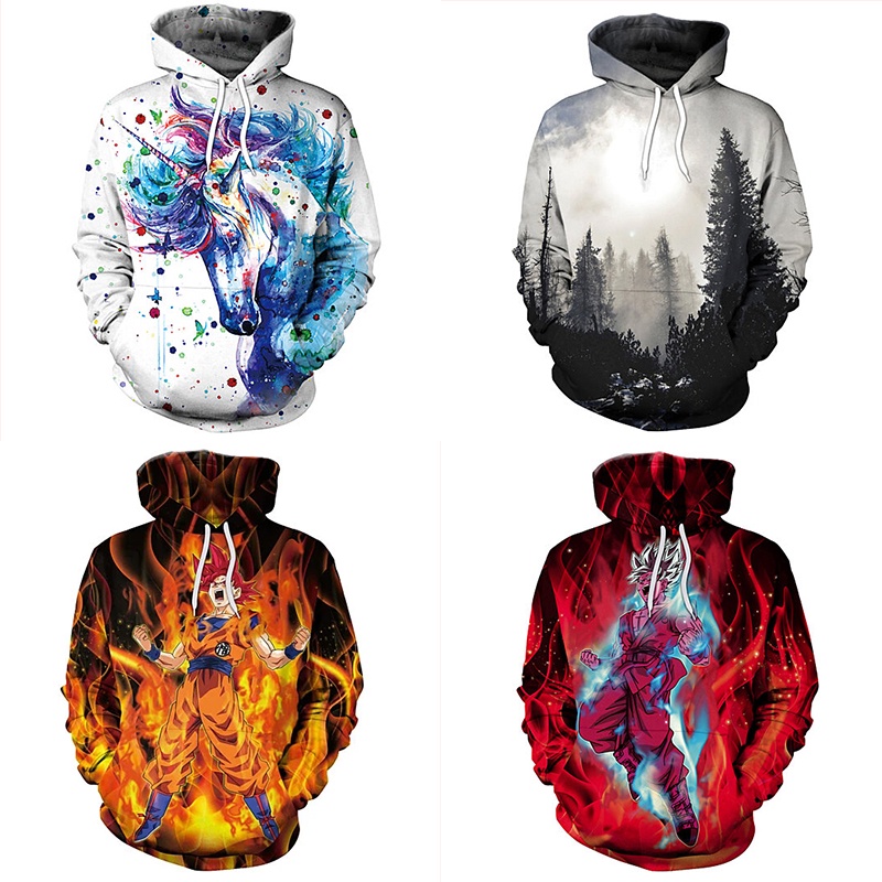 OEM Custom Digital 3D Printed Polyester Loose Casual Hoodies and ...