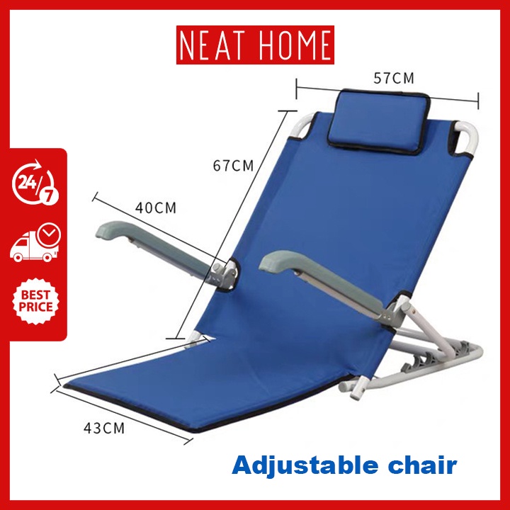 Tatami Bed Chair Pillow with Bed Backrest Adjustable and FoldableBack Support Chair at Neathome