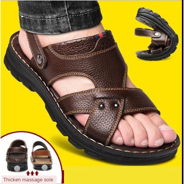 Men Leather Sandals  2022 New Summer Classic Men Roman 