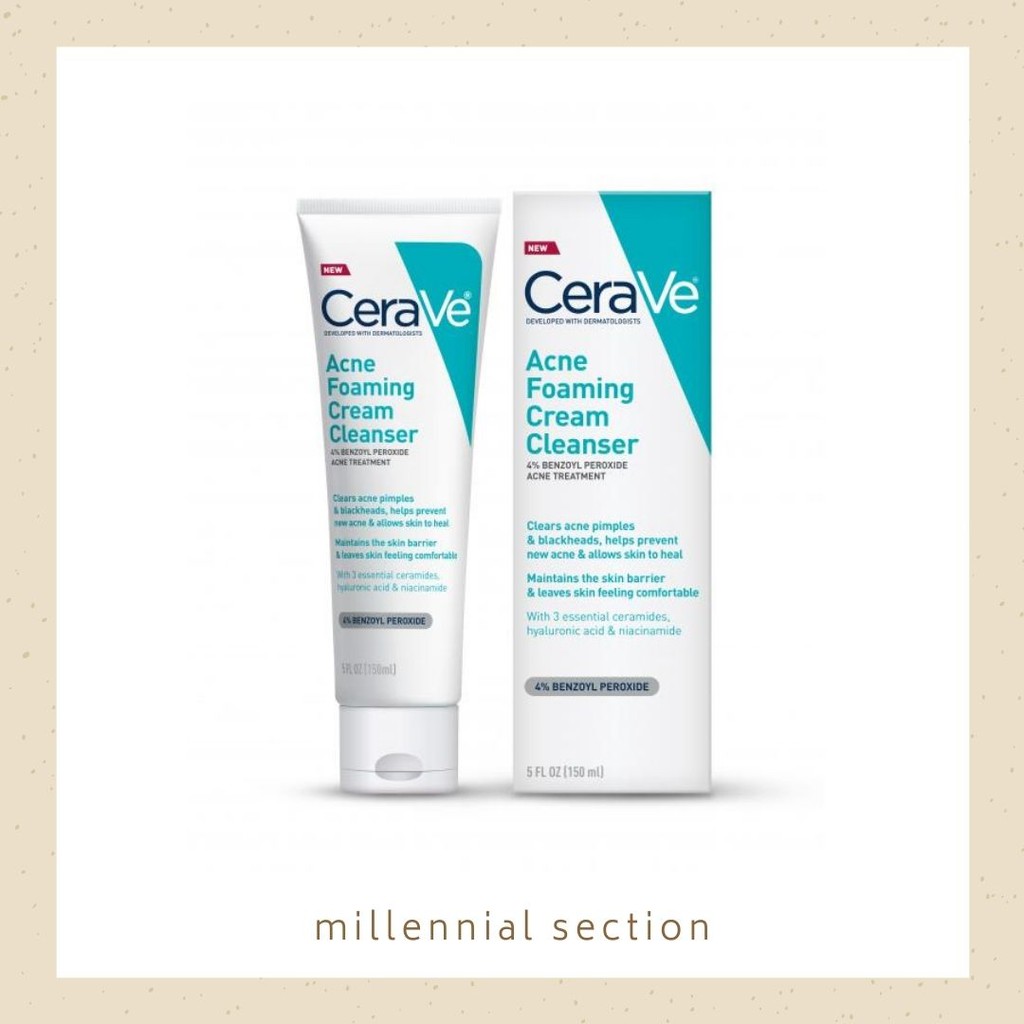 Cerave Acne Foaming Cream Cleanser with 4 Benzoyl Peroxide 5 oz / 125