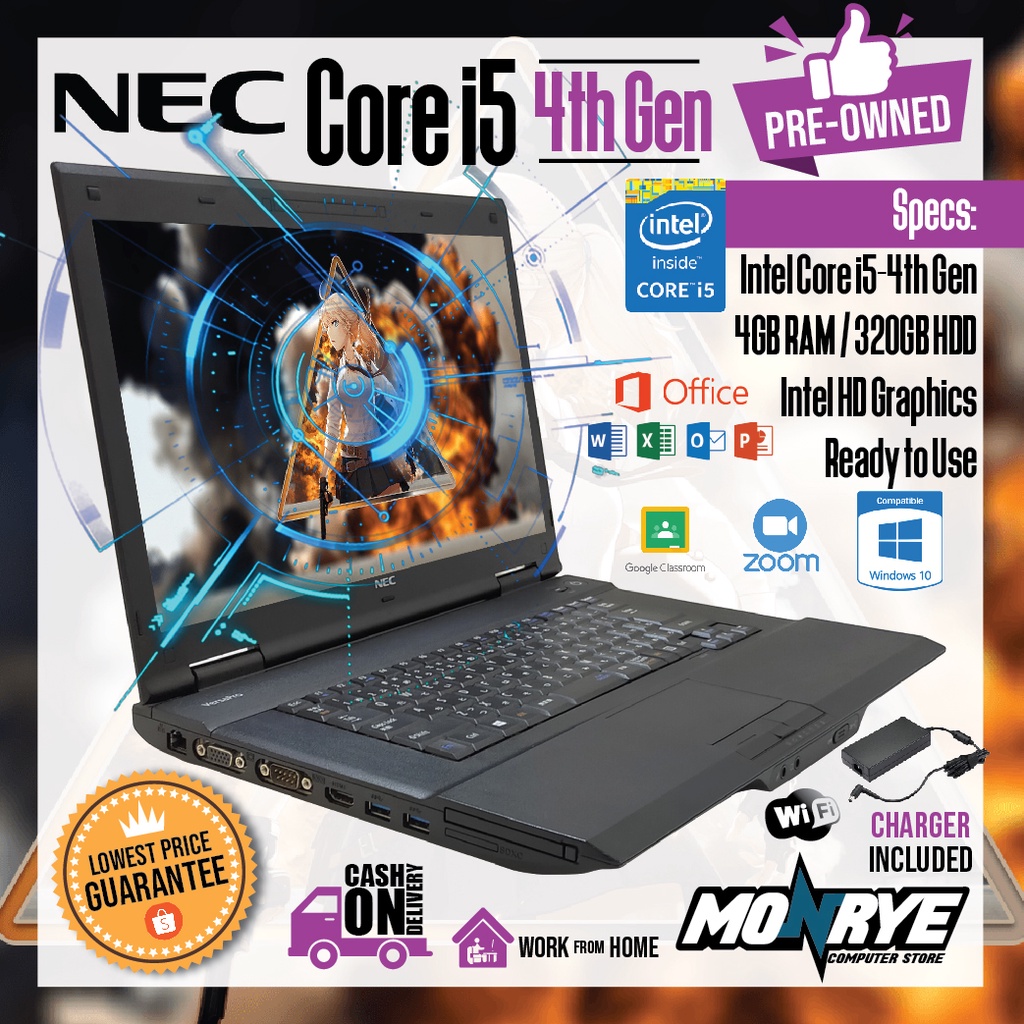 Laptop Nec Intel Core I5 3rd Gen Ram Options 3gb Hdd Intel Hd Graphics Used Shopee Philippines