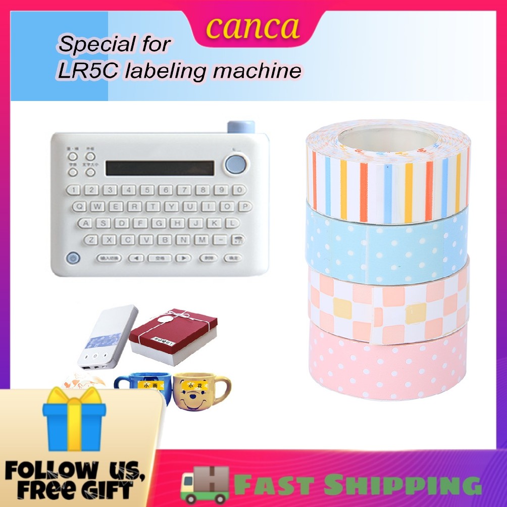 Canca 15 x 4000mm Label Maker Laminated Tape Cute Color Fits for King