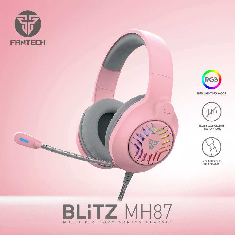 Fantech BLITZ MH87 Multi Platform Gaming Headset Pink Sakura Edition ...