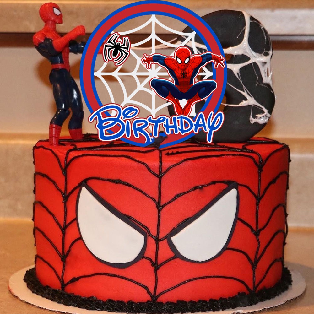 1pcs Spiderman Cake Decoration Cake Topper Cute Super Hero Acrylic Cupcake  Topper For Kids Birthday | Shopee Philippines