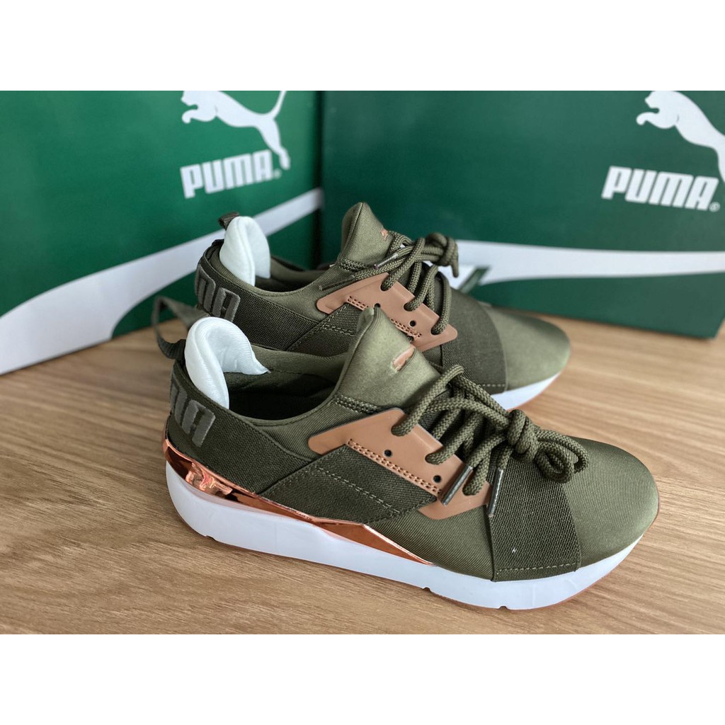 puma running shoes olive green