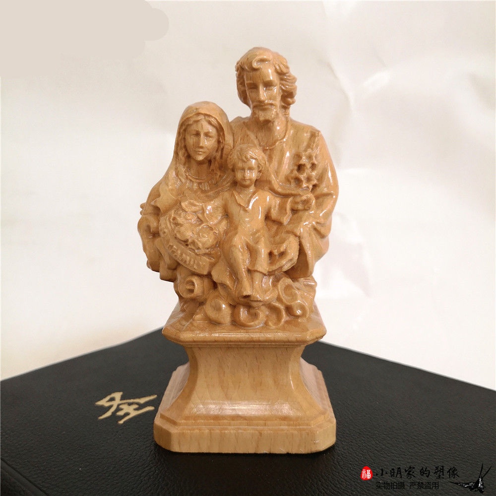 Maria Ruose Sunkeen Three-Mouth Blessing Wood Carving Cylindrical ...