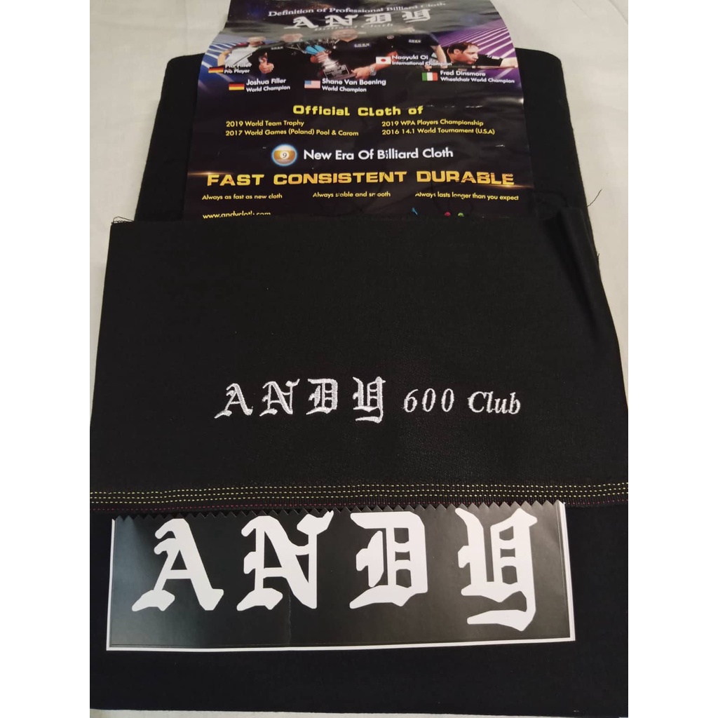 1 Pc. Andy 600 Club (Black) Billiard Cloth / Tapete ng Bilyaran /Wm