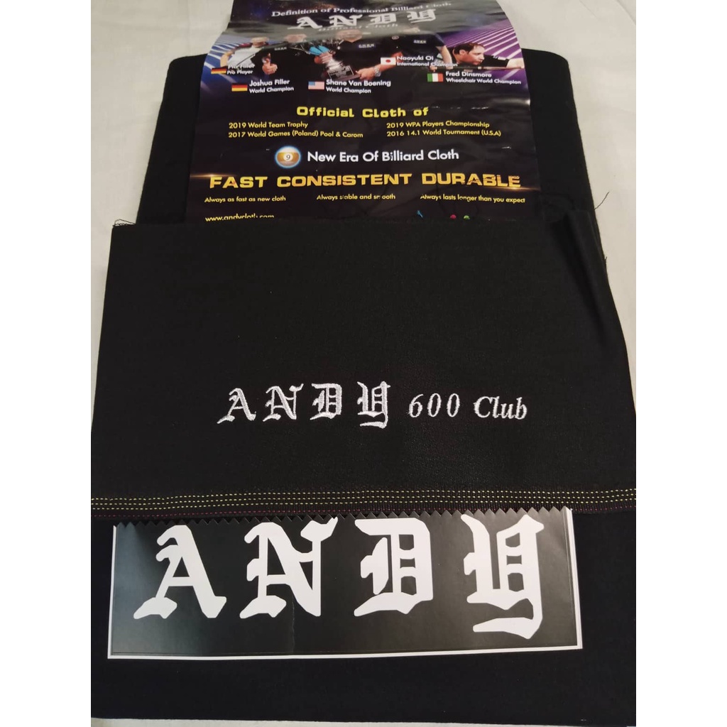 1 Pc. Andy 600 Club (Black) Billiard Cloth / Tapete ng Bilyaran /Wm ...