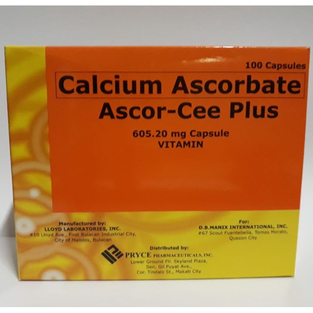 Calcium Ascorbate (ASCORCEE PLUS) 100 capsules Shopee Philippines