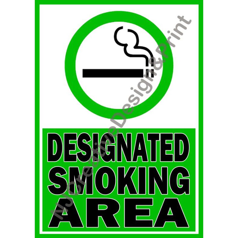 Designated Smoking Area-A4 Laminated Signage | Shopee Philippines