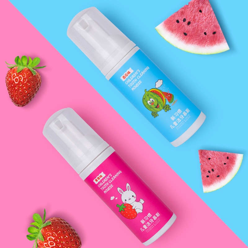 60ml Kids Mousse Foam Toothpaste Baby Mousse Toothpaste Tooth Cleaning