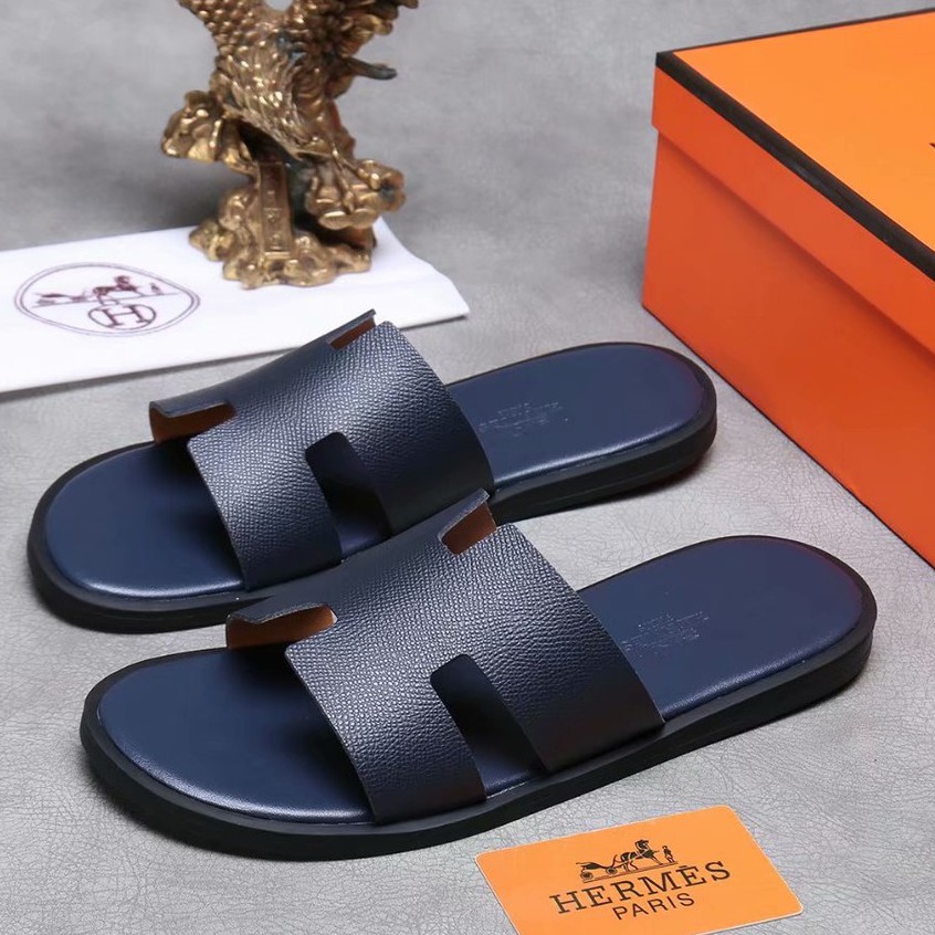 100% Original Hermes Blue Slides Sandals For Men | Shopee Philippines