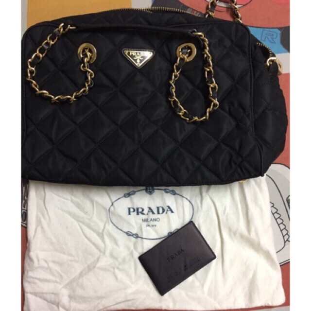 prada quilted tote bag