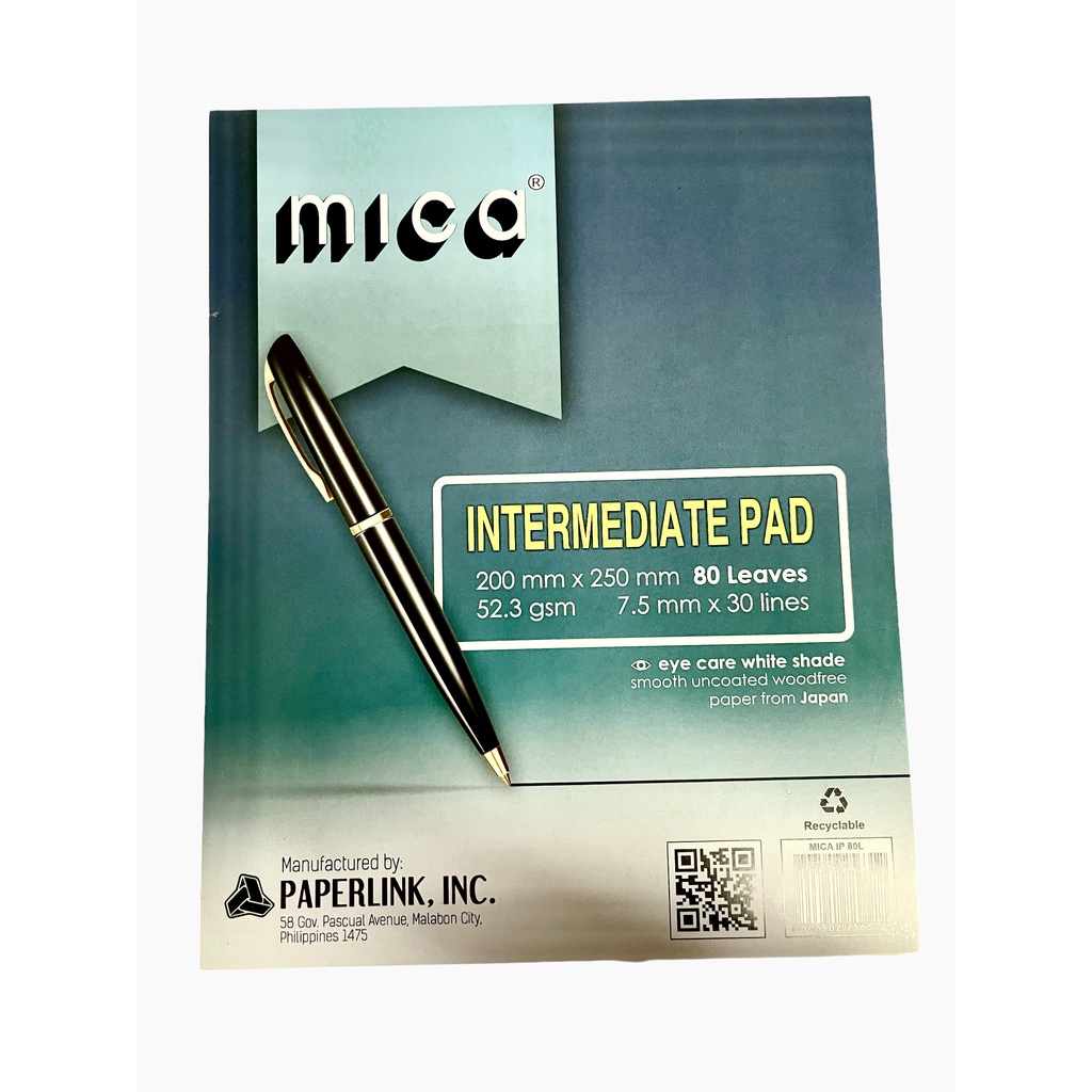 Intermediate Pad Paper Long Writing Pad Mica l Sold per 5 pad and per