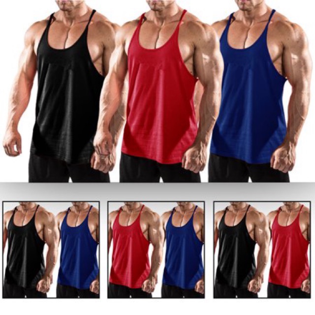3x stringer sando gym workout openside tank top Y back shirt sleeveless ...