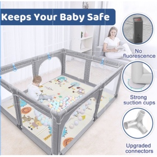 Chanvi Toddler Indoor Kids Activity Center Safety Fence Baby Playpen Play Area Breathable Mesh Crib #2