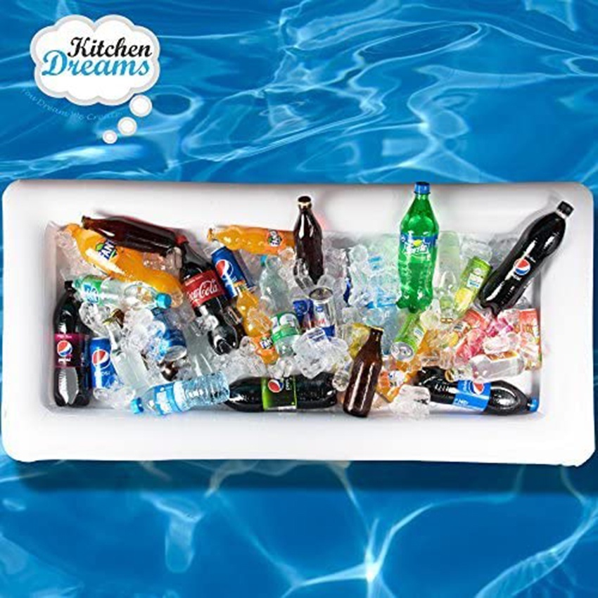 GSE Inflatable Ice Tray Serving Salad Bar Ice Tray Food Drink Containers BBQ Picnic Pool Party