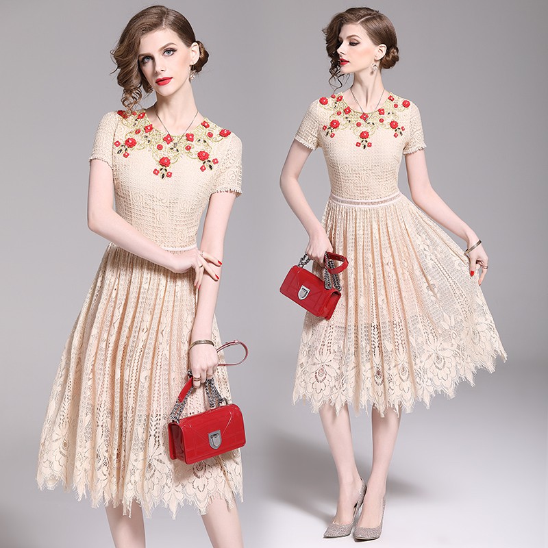 lace embroidered dress