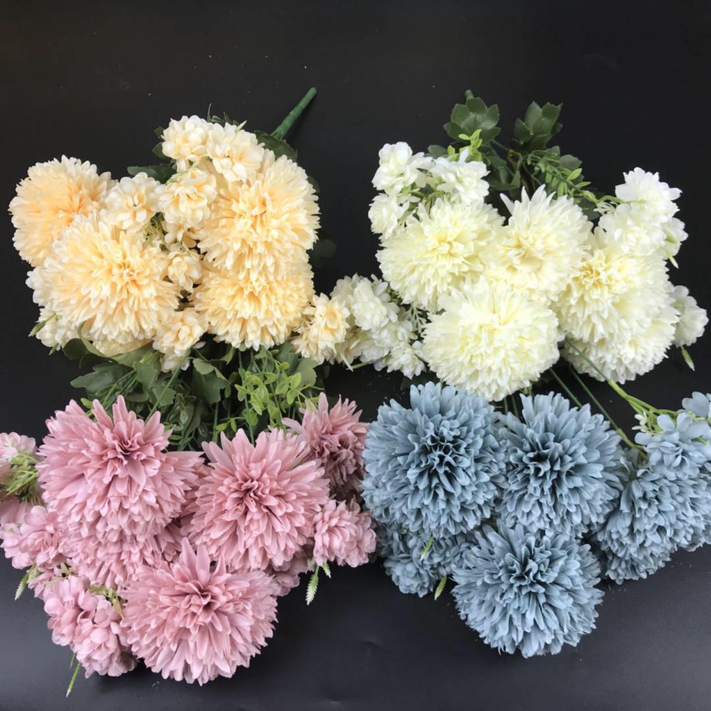 Cod Mums Bouquet Artificial Flowers Home Decor 11head 627 Shopee Philippines