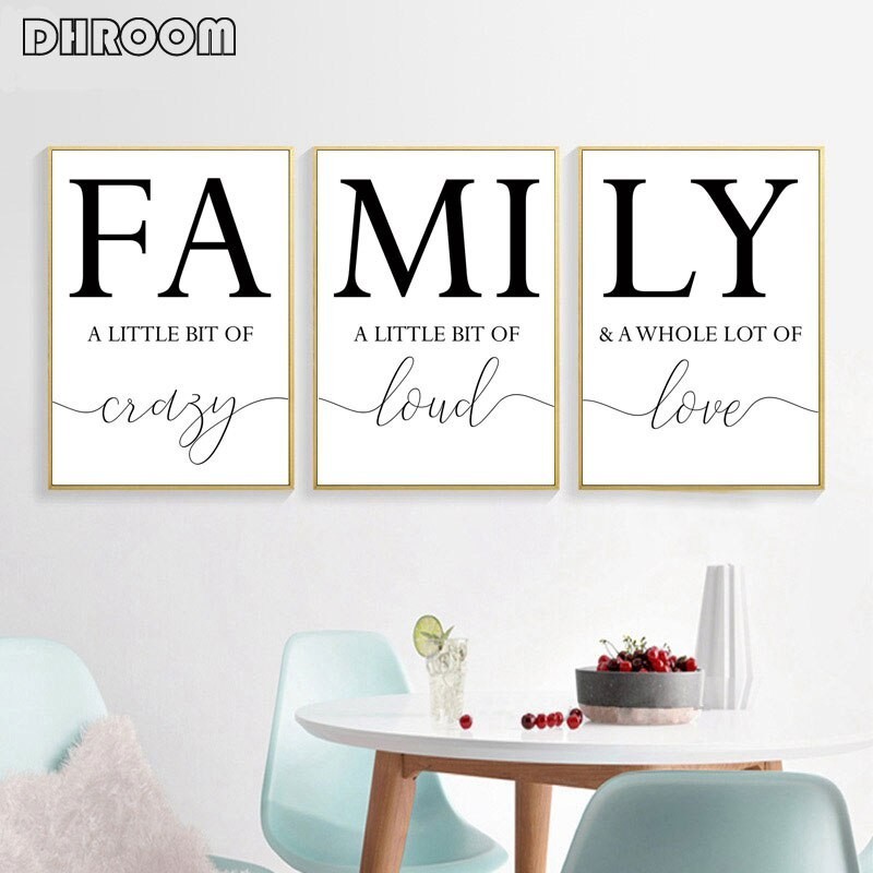 Family Sign Wall Decor A Little Bit Of Crazy Print Es Art Canvas Painting Minimalist Living Room Home Ee Philippines - Family Sign Wall Art