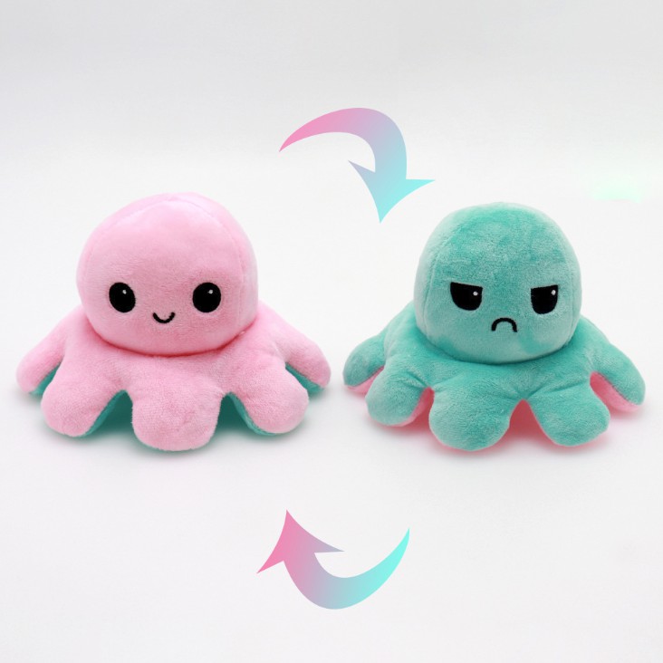 happy sad squid plush