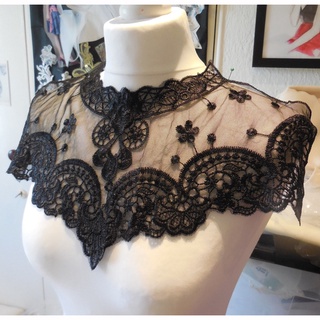 Dress Applique Lace Fabric Blouse Costume Decor Accessories DIY Neckline Collar Sewing Trims White Black