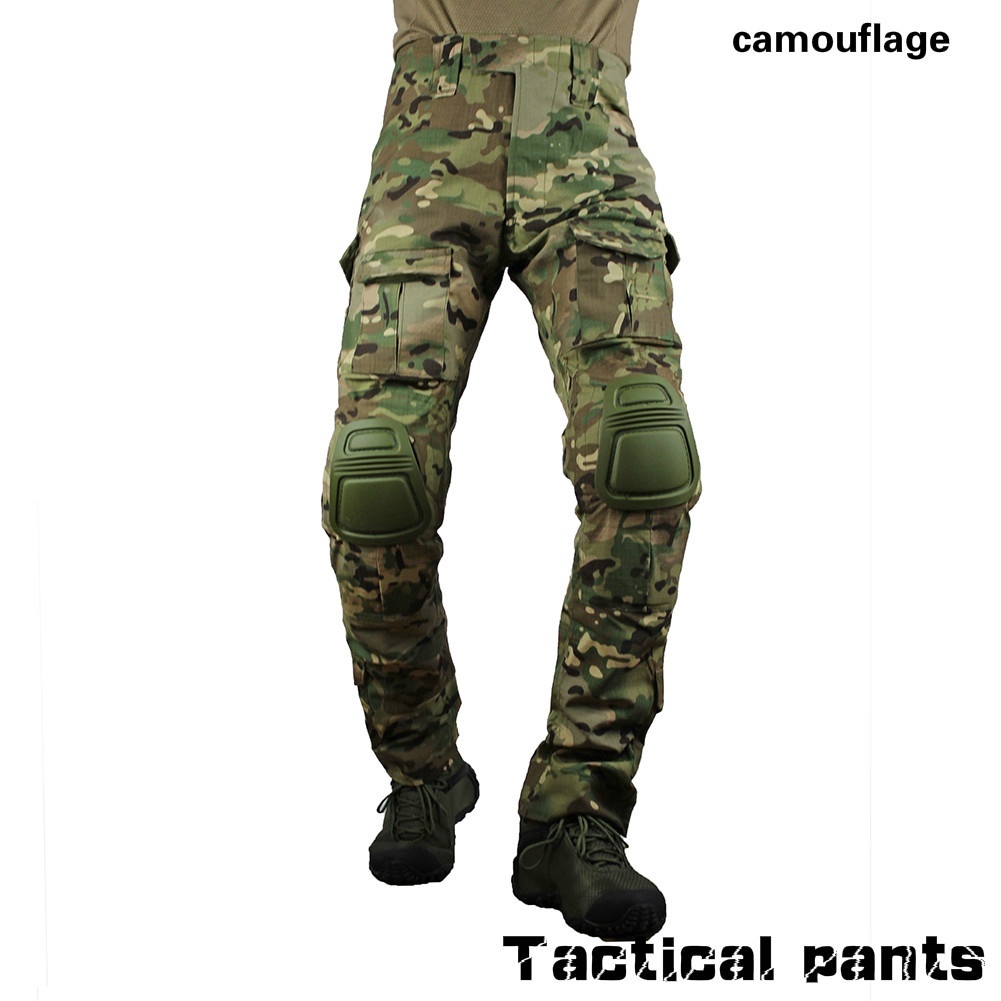 camo work trousers with knee pads