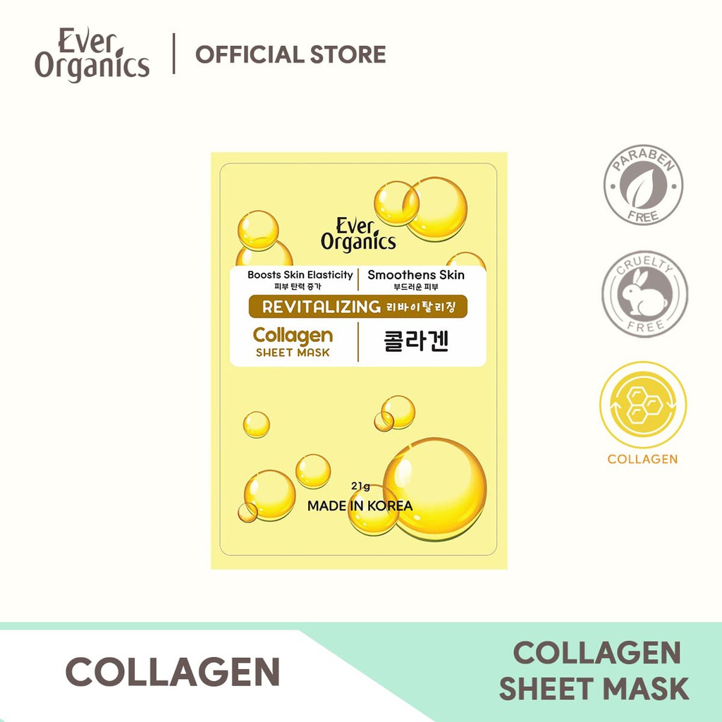 Ever Organics Collagen Sheet Mask (Singles) Shopee Philippines