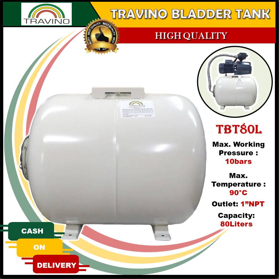 Travino Bladder Pressure Water Tank TBT80L Horizontal Shopee Philippines