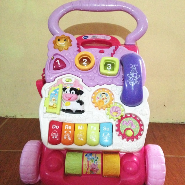 vtech sit to stand walker pink