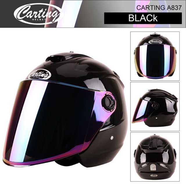 Download Cod Motorcycle Half Face A837 Helmet Tinted Visor Open ...