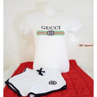 Branded Overruns GUCCI TERNO ( SHIRT & SHORT) COTTON FABRIC MALL PULLOUTS SEXY TERNO OUTFIT