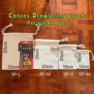 10pcs Canvas Drawstring Pouch Plain design Katsa bag Dustproof Storage organizer Packaging bag