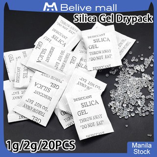20pcs Non-Toxic Silica Gel Sachets Desiccant Pouches Drypack For Room Kitchen Car Food Storage Dryer