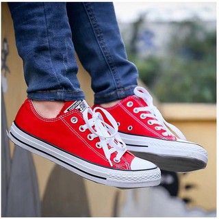 red converse low tops mens