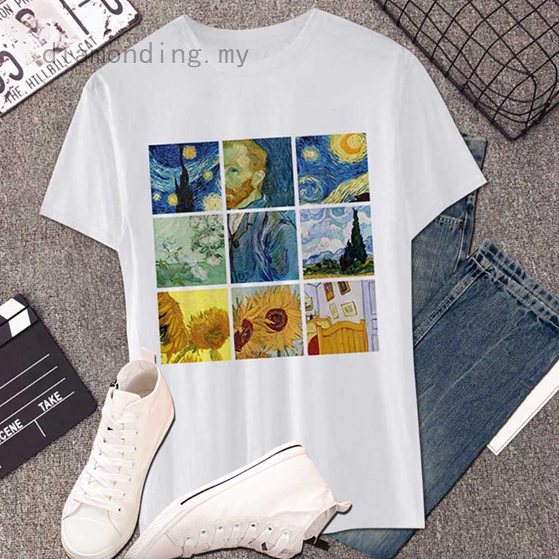 Women Van Gogh Painting Vintage T Shirt Tumblr Grunge Aesthetic Printed Tee Shopee Philippines